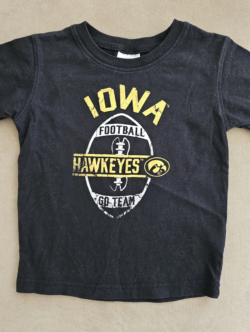 Iowa Hawkeyes College Tee Shirt Toddler Size 2T Black and Yellow